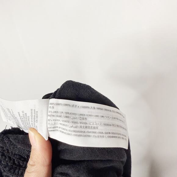 Abercrombie & Fitch Womens XSmall XS Black Linen Blend Tie Waist Shorts Casual - Picture 6 of 6